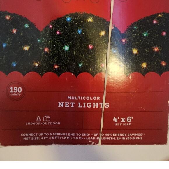 Wonder Shop Target Multicolor Net Lights, Tested Works 4x6 - Picture 2 of 3